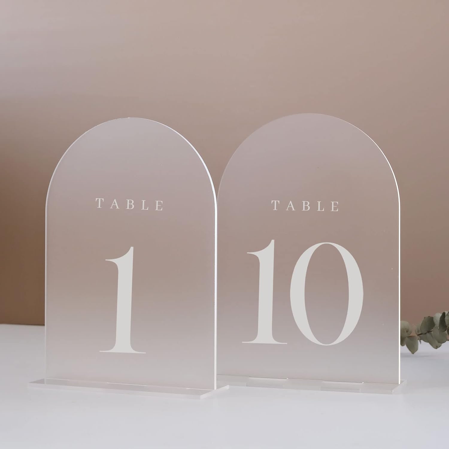 Table Number Gold - Arch Acrylic Table Numbers with Stands