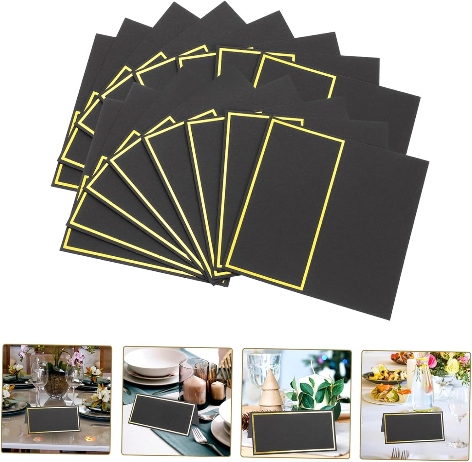 Table Number Gold - 10/20/50pcs Black Gold Name Place Card
