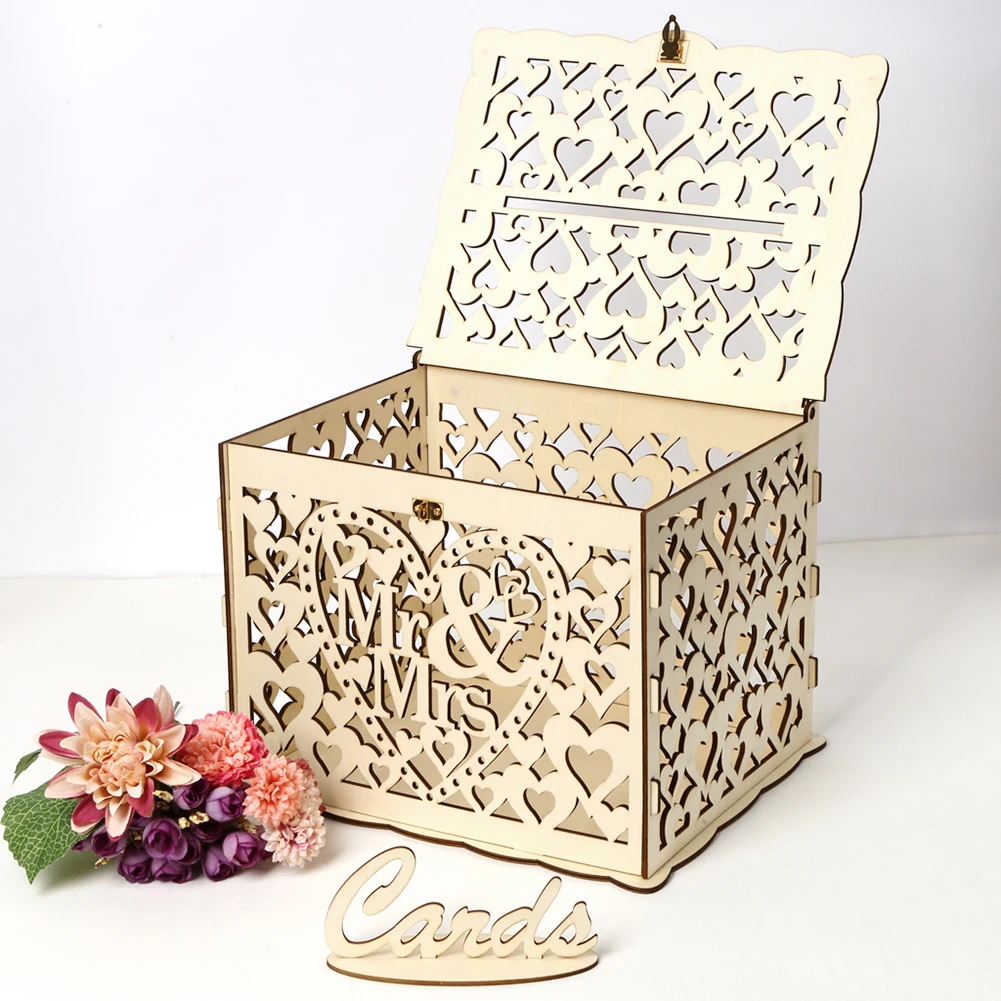 Wooden Wedding Card Box Weddin - огляд і ціна Wedding Card Box
