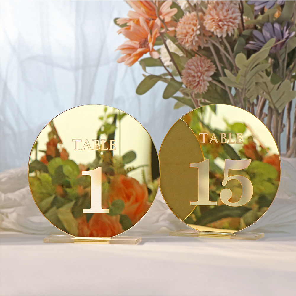 Acrylic Wedding Table Number S - огляд і ціна Table Number Gold