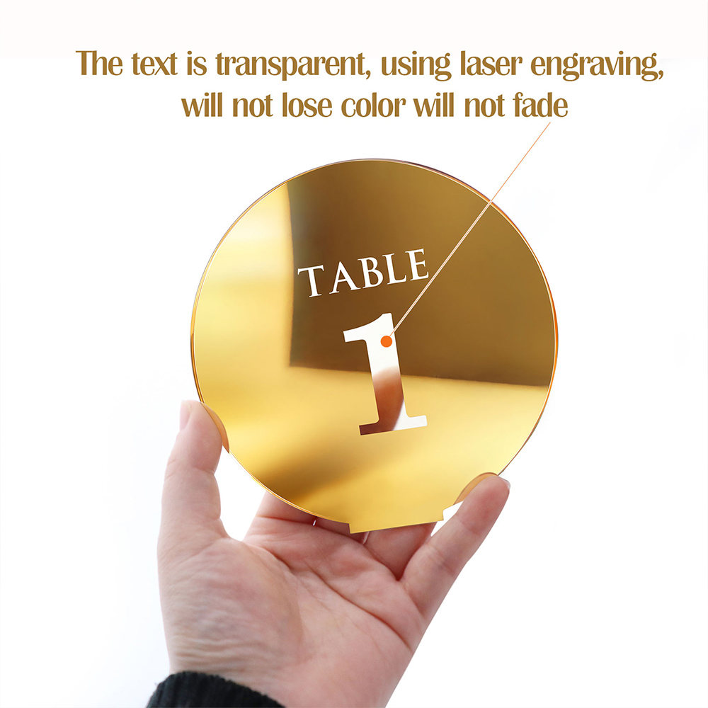 Acrylic Wedding Table Number S - огляд і ціна Table Number Gold