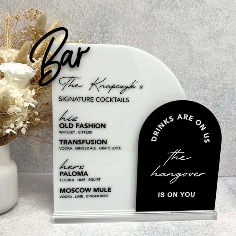 Custom Bar Menu with 3D Cutout - огляд і ціна Table Number Gold