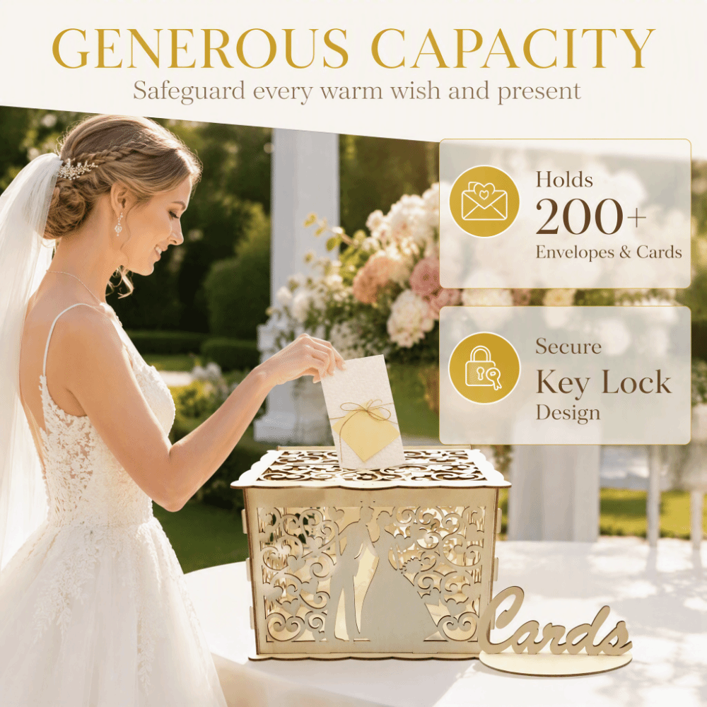 22.5x15x15cm Wooden Wedding Ca - огляд і ціна Wedding Card Box