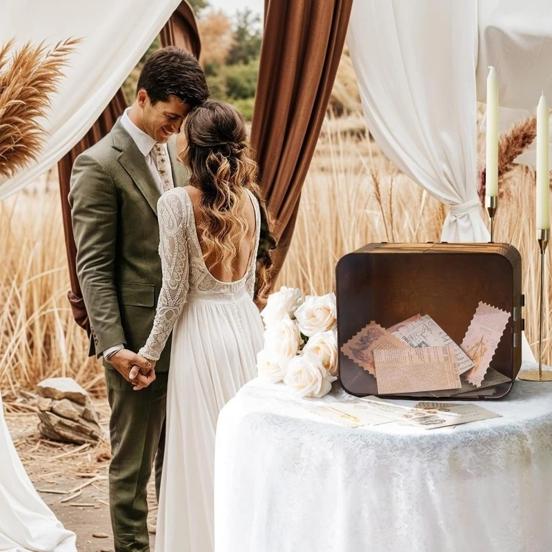 Wooden Wedding Card Box With A - огляд і ціна Wedding Card Box