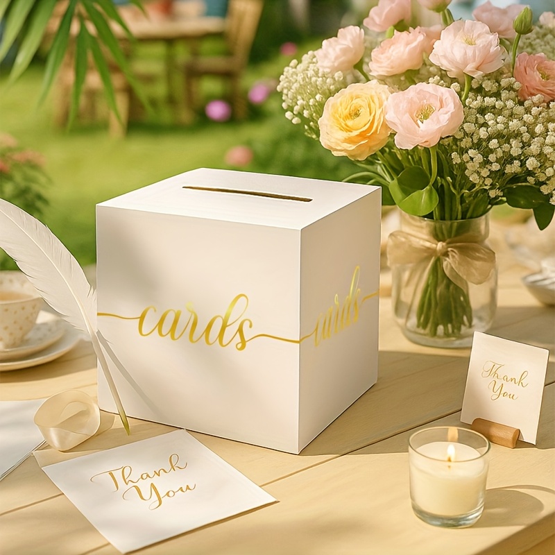 4pcs White Wedding Card with G - огляд і ціна Wedding Card Box